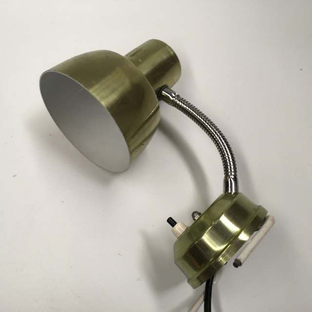 LAMP, Bedside Light (Clip On) - 1970s Green Anodised